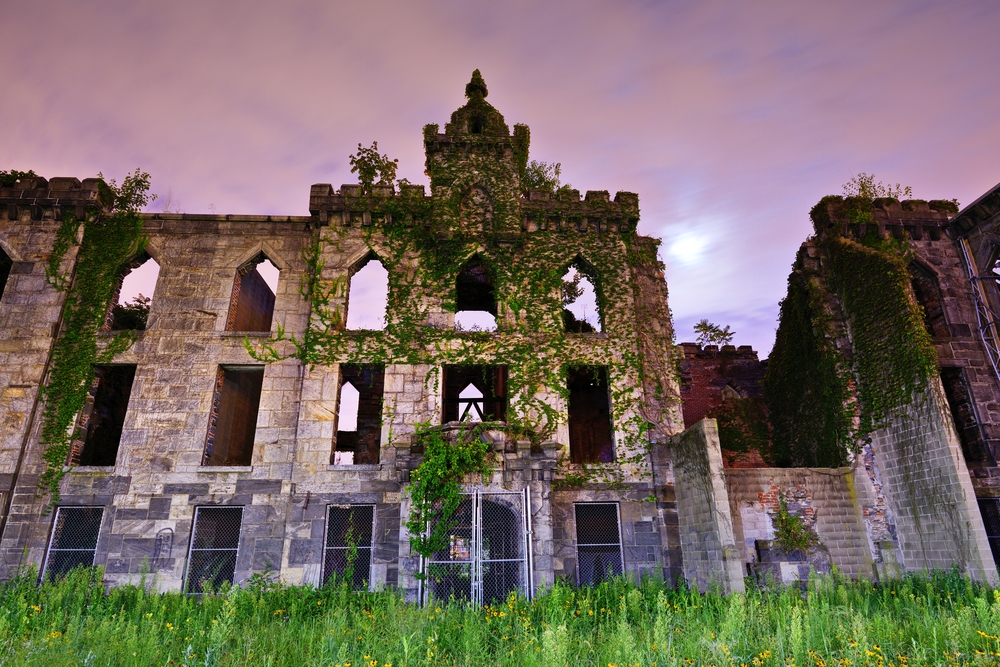 Ruins from the Smallpox Hospital on Roosevelt Island in New York City